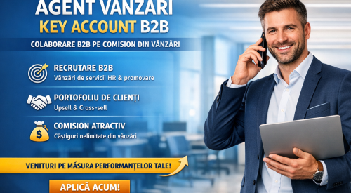 Key Account Sales Agent (B2B) – Comision din Vânzări